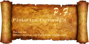 Pinterics Fortunát névjegykártya